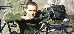 Edward Genochio before he set off on his epic journey