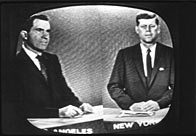 Presidential candidates Richard Nixon (left), later the 37th President of the United States, and John F Kennedy, the 35th President, during a televised debate in 1960
