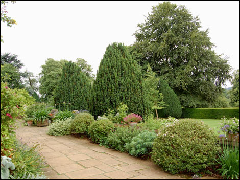At the entrance into the garden.