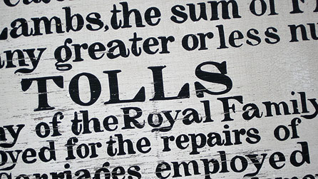 Tollgate sign