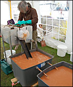 Sifting the removed material