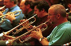 Trumpets in a band