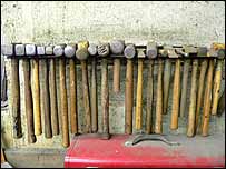 A selection of Blacksmith hammers