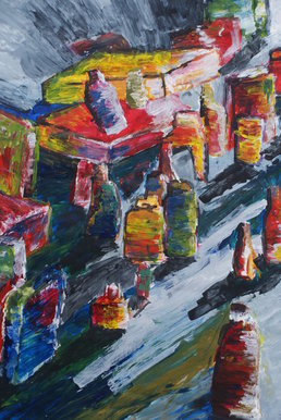 Still life of packets and boxes