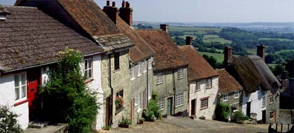 Row of houses in cobbled street