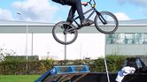 Through the air...