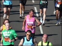 Runner looking at watch
