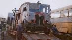 Aberdare fire engine on low-loader