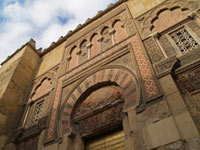 Mezquita mosque, a huge, square building with keyhole archways and windows