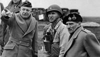 General Dwight D. Eisenhower (left), supreme commander of the Allied Expeditionary Forces, confers with General Bernard Montgomery (right)