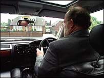 Man driving car