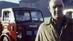 Man and lorry outside Shotton steelworks