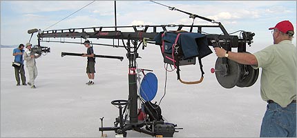 Filming on location