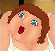 A character from the TV show, Bosom Pals