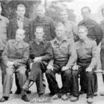 Herbert with a group of fellow POWs outside South Cave Camp, May 1946.
