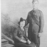 Wedding photo 1943 we both lost rank over our marriage, He was posted to Scotland and I was posted to Plymouth.