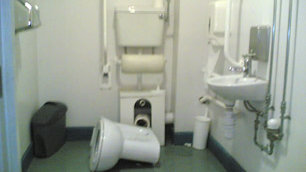 Broken Inaccessible Toilet