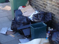Rubbish bins overflowing, Charlton