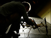 Dr Brian Crowther with Tumbleweed robot