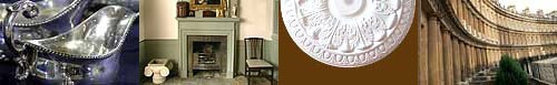 Georgian sauce boats, fireplace, ceiling rose, architecture