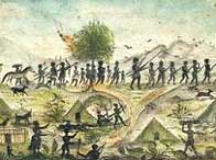 This image shows the Fulani people bringing captives to the coast to sell to European slave ships