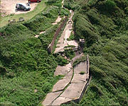 Road at Filey which has collapsed due to erosion