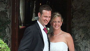 Emma and Toby on their wedding day.