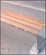 Damaged bench