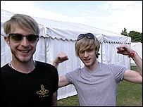 Delays' Aaron and Greg backstage